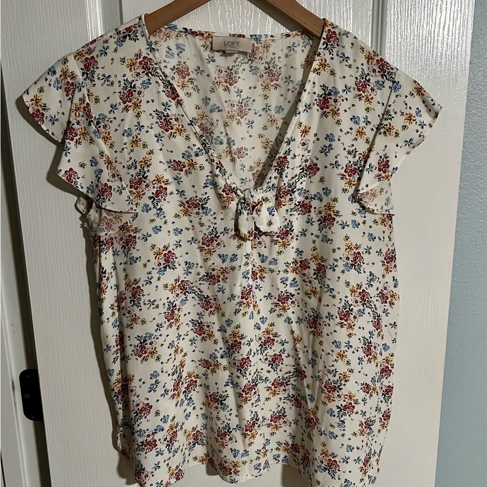 LOFT Multicolor Floral Blouse